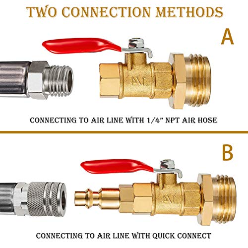 Brass Winterize Adapter with 2 Pcs 1/4 Inch Male Quick Connecting